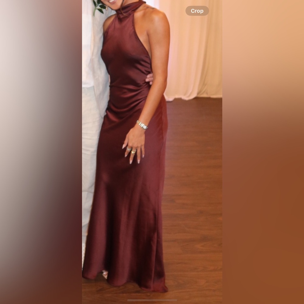 Zara Satin Halter Dress